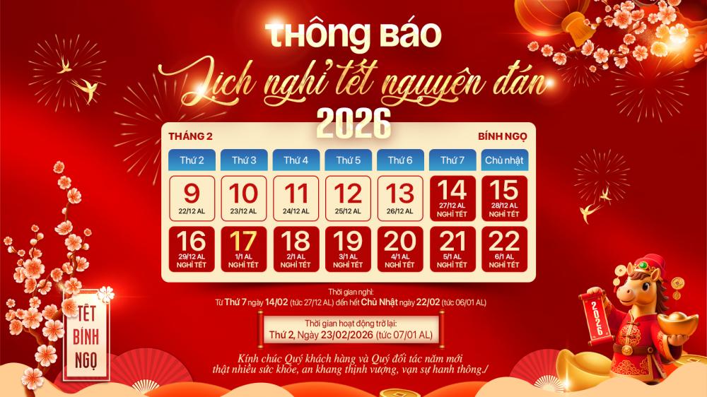 THÔNG BÁO LỊCH NGHỈ TẾT CỦA NAM Á GROUP